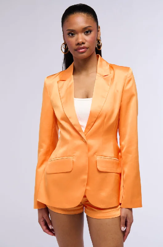 One Day Only – Huge Savings!HERE COMES THE SUN SATIN BLAZER