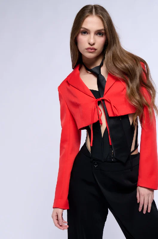 Your Favorite Sale is Back!HERE FOR IT TIE FRONT CROP BLAZER