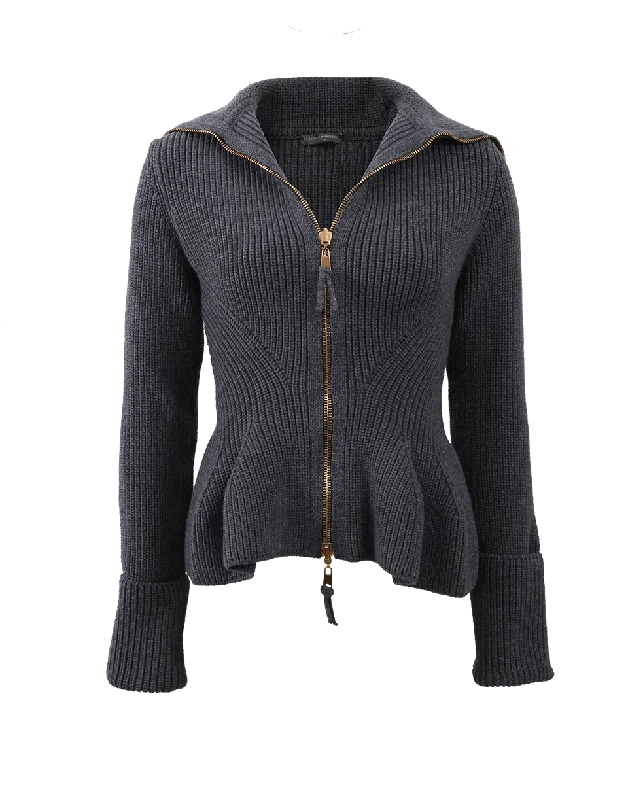 Great Deals, Just for You!High Collar Peplum Cardigan