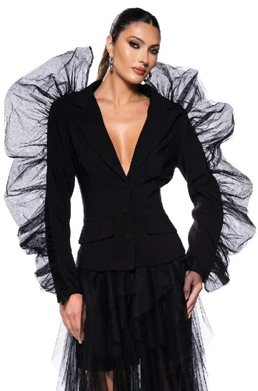 Save More Than Ever!HOLIDAY CHEER TULLE EMBELLISHED BLAZER