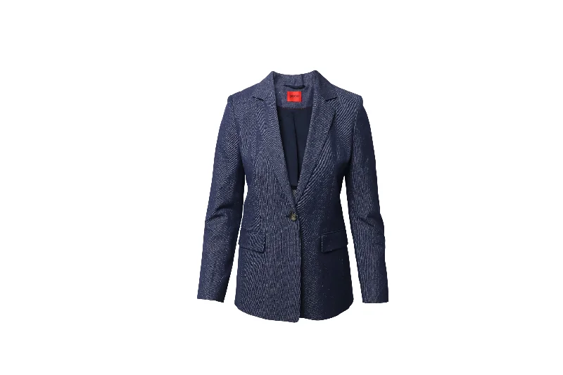 One Day Only – Huge Savings!Hugo Denim Single-Breasted Jacket Blazer in Navy Blue Cotton Denim One Day Only – Huge Savings!Hugo Denim Single-Breasted Jacket Blazer in Navy Blue Cotton Denim
