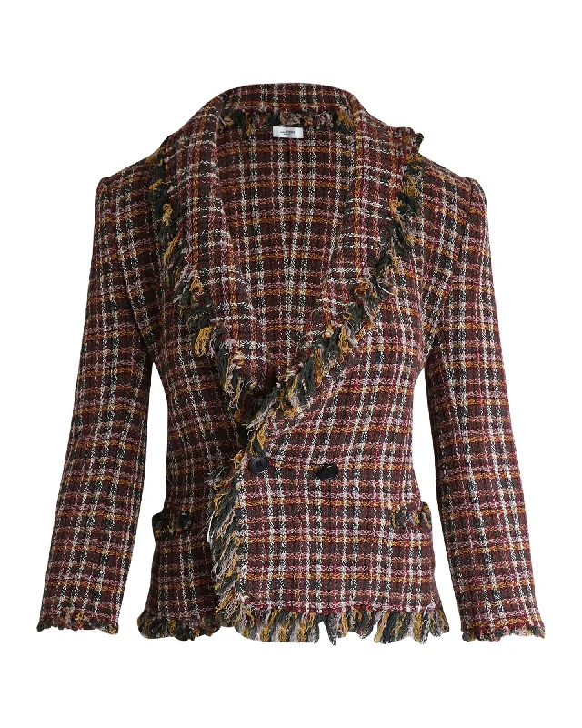 Must-Have Deals Inside!Isabel Marant Etoile Nicole Checked Tweed Double Breasted Blazer in Multicolor Cotton Must-Have Deals Inside!Isabel Marant Etoile Nicole Checked Tweed Double Breasted Blazer in Multicolor Cotton