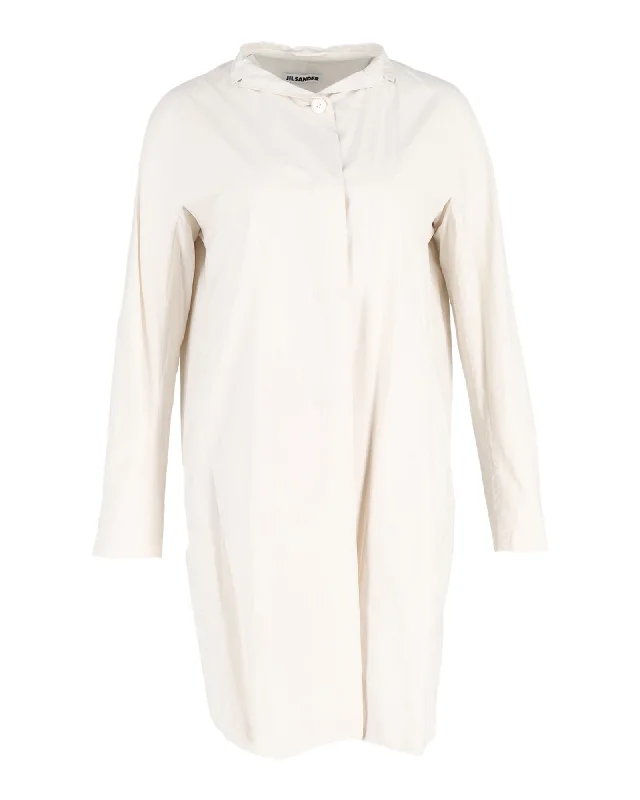 Shop the Hottest Deals!Jil Sander Collared Dress in Ivory Cotton