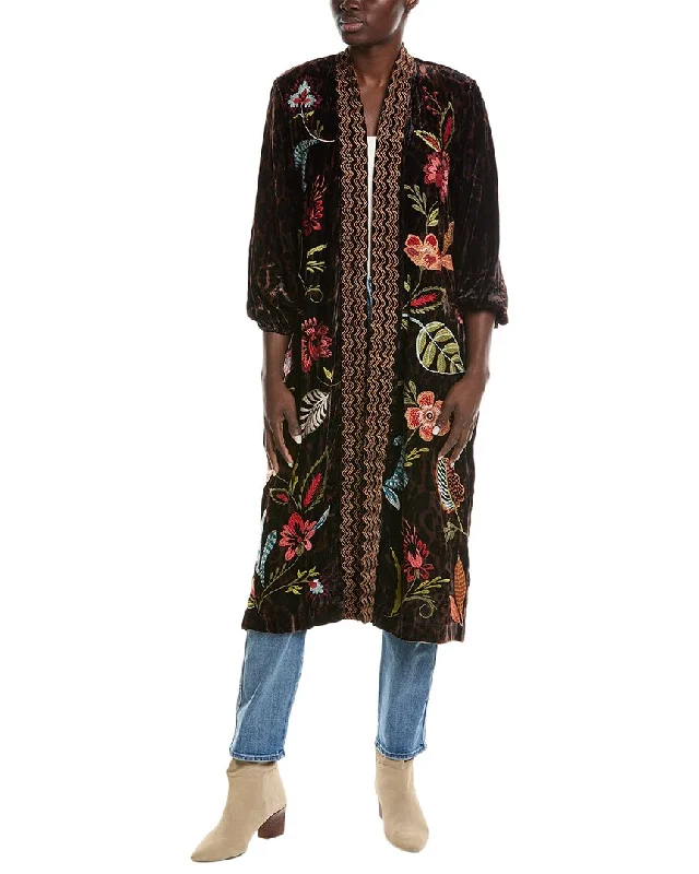 Time to Snag a Bargain!Johnny Was Isabella Velvet Bishop Sleeve Silk-Blend Kimono