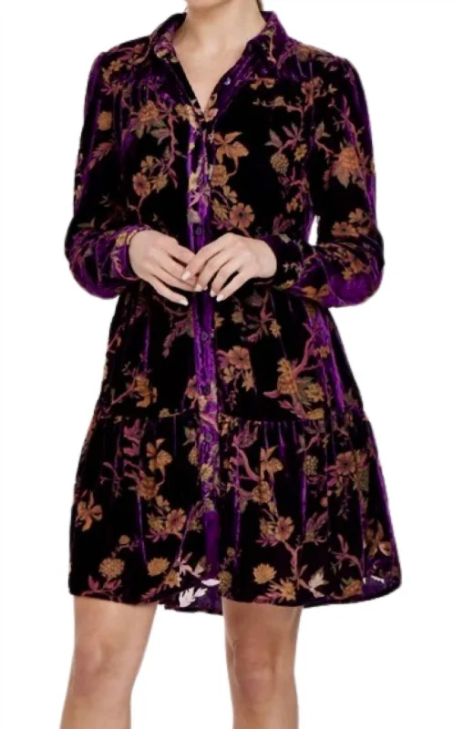 Savings You Can’t Ignore!Katie Midi Dress In Imperial Purple Flower