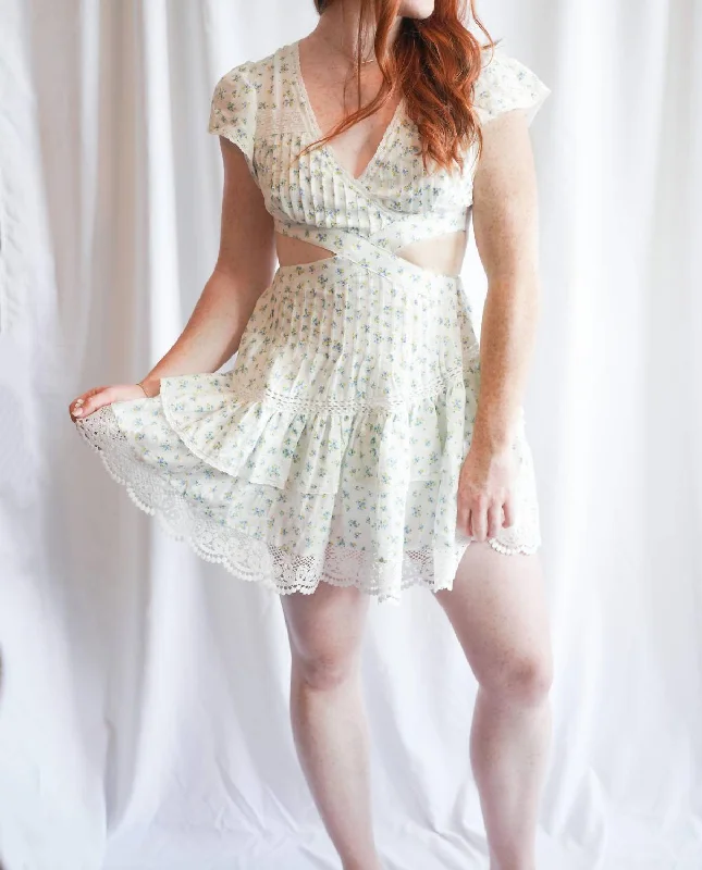 Your Favorite Sale is Back!Lace Flutter Sleeve Mini Dress In White