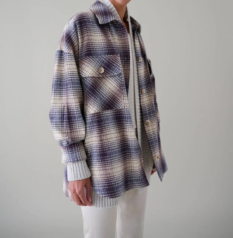 Flash Sale – Act Fast!Laura Shirt Jacket In White/purple