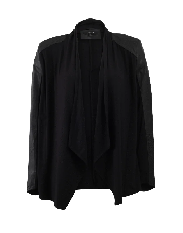 Time to Snag a Bargain!Leather And Knit Cardigan