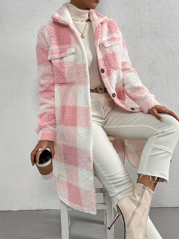One Click Away from Big Savings!Liesa™ checked teddy coat