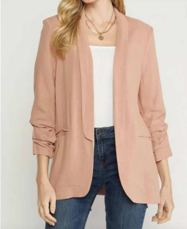 Don’t Wait – Deals Won’t Last!Linen Blazer In Blush
