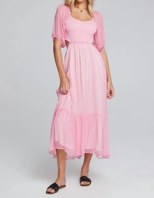 Huge Savings – Act Now!Lyla Midi Dress In Bubble Gum