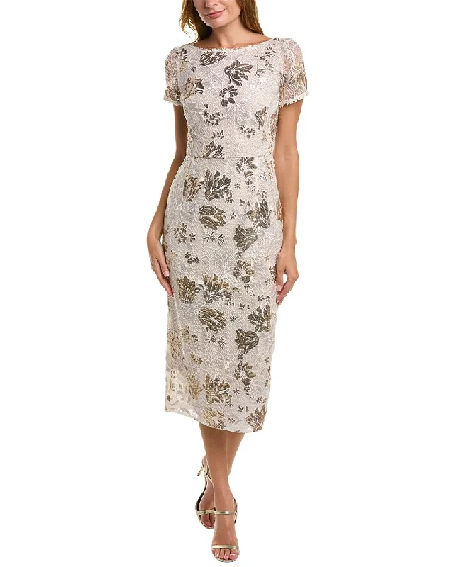 The Best Sale of the Year!Marchesa Notte Embroidered Midi Dress