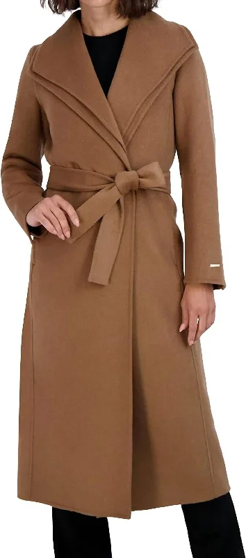 Flash Deals – Act Quickly!Maxi Double Face Belted Wrap Coat In Camel