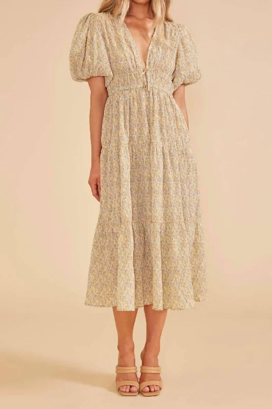 Hot Deals You Can’t Resist!Melody Midi Dress In Yellow
