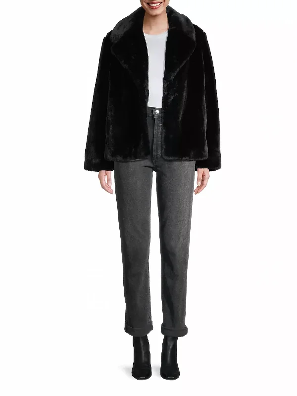 Flash Sale – Act Fast!Milly Plant-Based Fur Coat In Noir