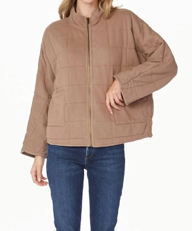 Buy More, Save More!Mock Neck Dolman Jacket In Hazelnut