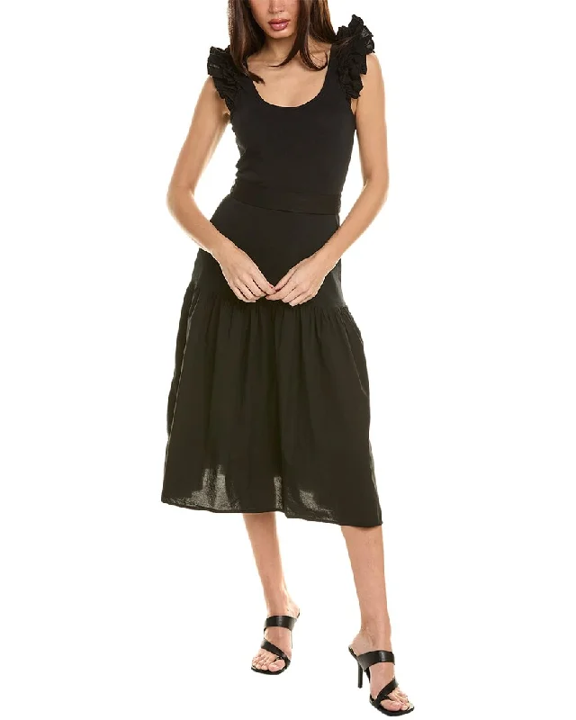 Crazy Discounts Inside!Nation LTD Everleigh Frilly Midi Dress