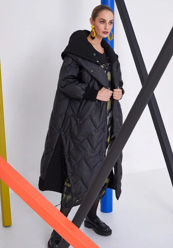 Sale Alert – Get Ready to Shop!Naya Knit Cuff Quilted Coat, Black