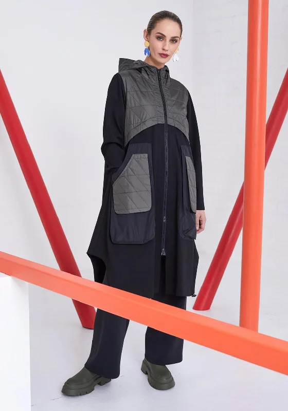 Bigger Savings, Better Shopping!Naya Quilted Jersey Panel Coat, Black & Khaki