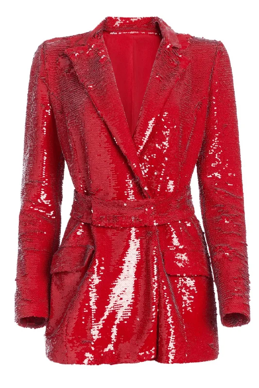 New Discounts Just Dropped!Sequin Belted Blazer