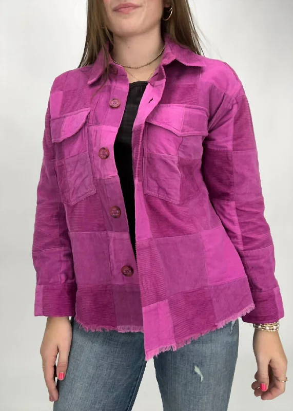 Hottest Discounts of the Year!Patch Corduroy Jacket In Berry