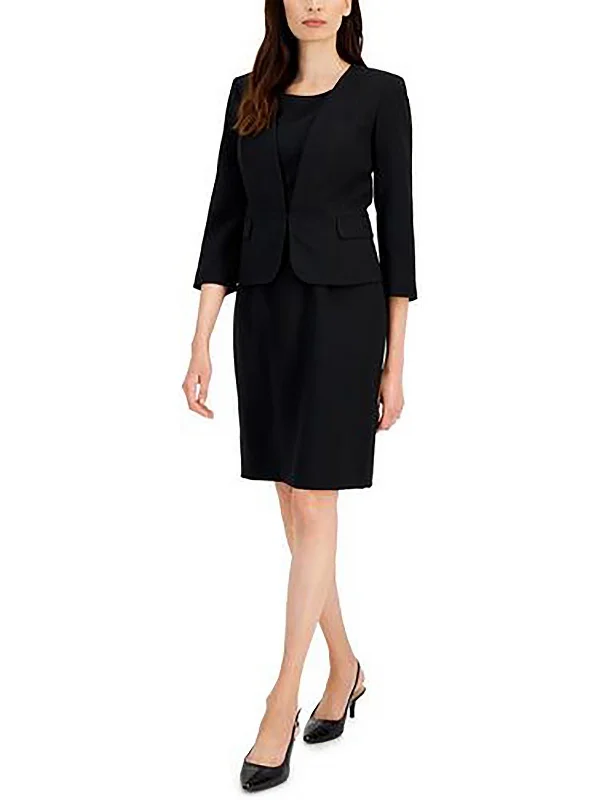 Sale Alert – Get Ready to Shop!Petites Womens 3/4 Sleeve Work Wear Collarless Blazer