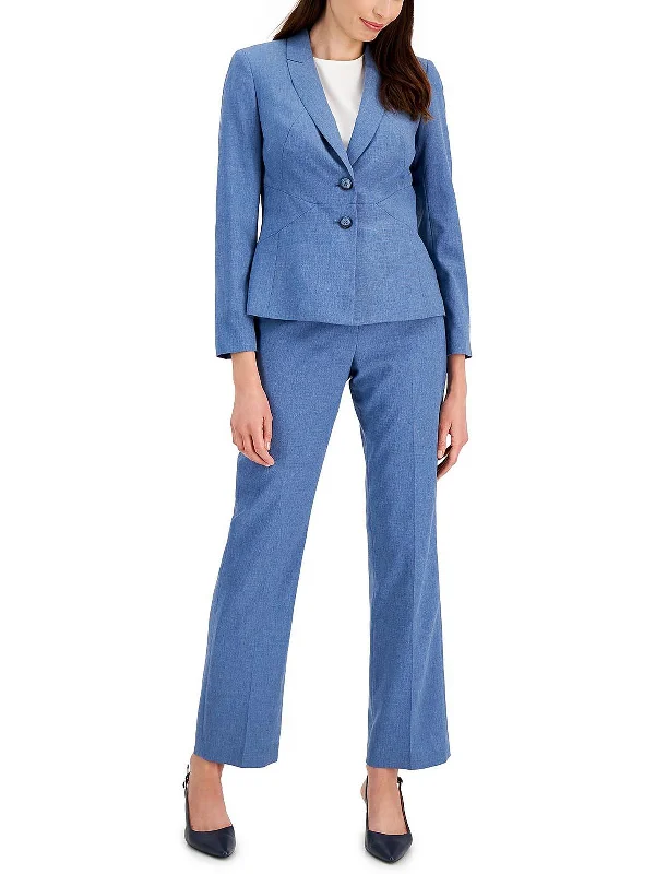 Your Dream Deal is Here!Petites Womens Slub Business Pant Suit
