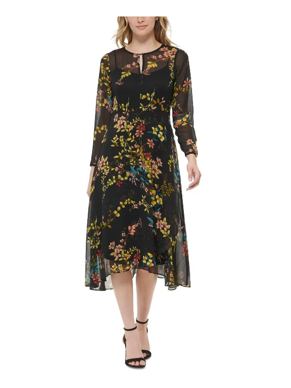 Your Wallet Will Thank You!Petites Zelda Womens Floral Calf Midi Dress