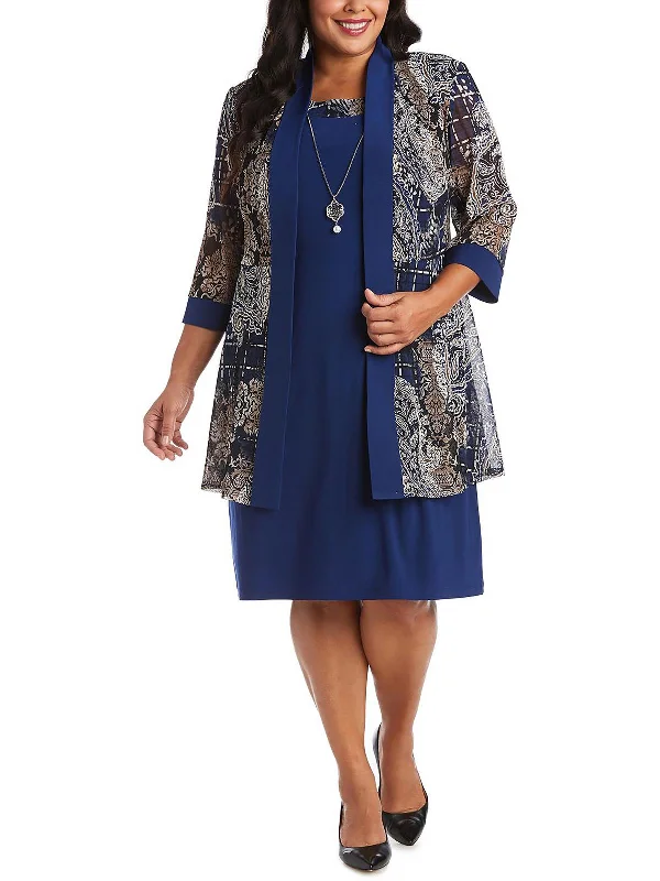 Shop the Hottest Deals!Plus Womens 2-PC Layering Midi Dress