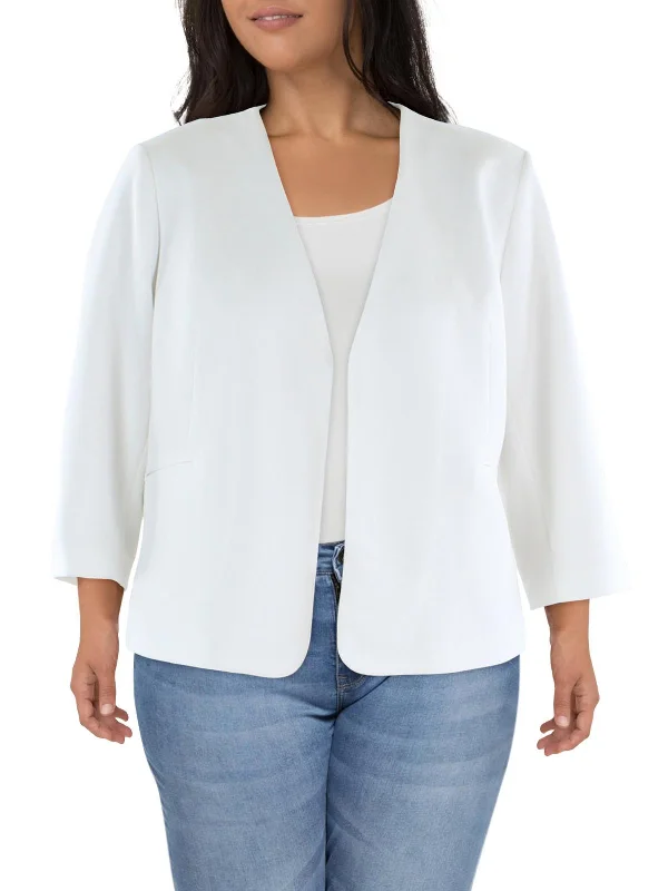 Don't Miss Out!Plus Womens Crepe Business Open-Front Blazer
