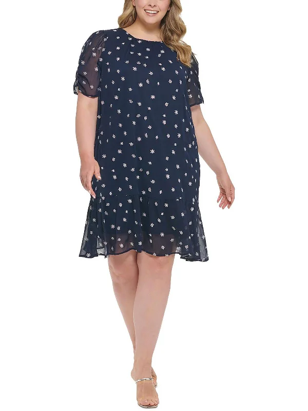 Don’t Wait – Deals Won’t Last!Plus Womens Embroidered Calf Midi Dress