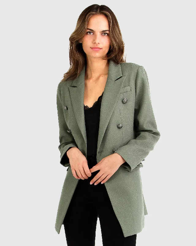 Bigger Savings, Better Shopping!Princess Polina Textured Weave Blazer - Military