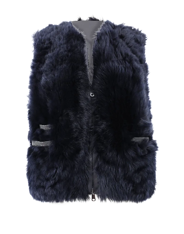 Your Shopping Spree Starts Here!Reversible Shearling Fur Vest