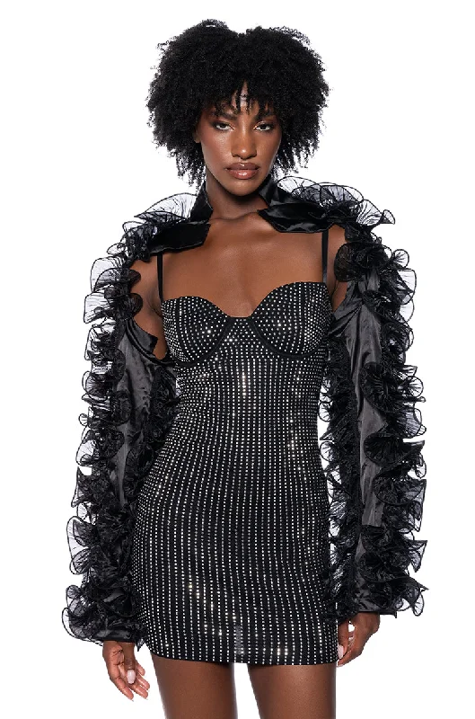 Hurry! While Supplies Last!RUFFLE BOLERO BLAZER