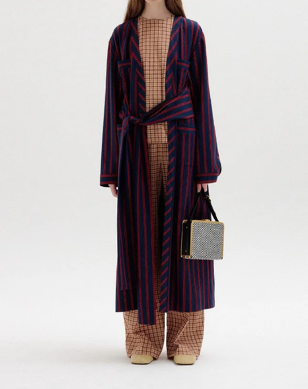 Shop Early, Save Big!Sabrina Gown Coat In Navy/red Stripe