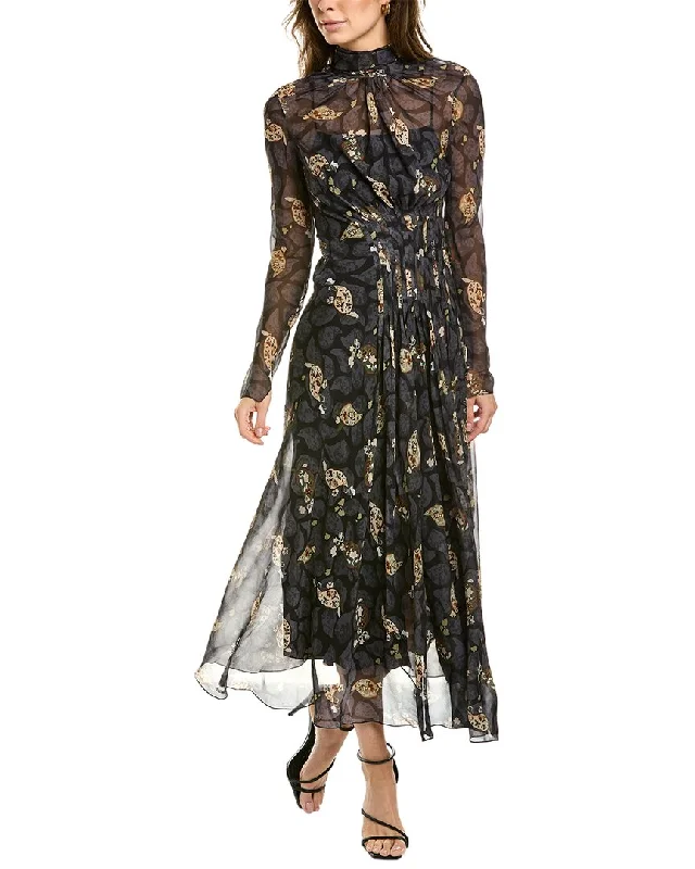 Amazing Prices You Can’t Resist!Salvatore Ferragamo womens Ferragamo Silk Midi Dress, 36