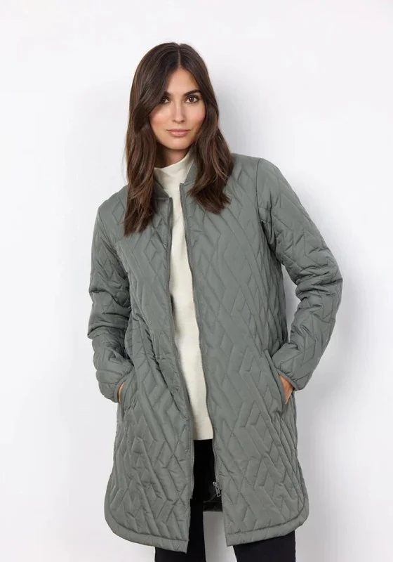 Your Wallet Will Thank You!Soyaconcept Fenya Quilted Jacket, Dusty Green