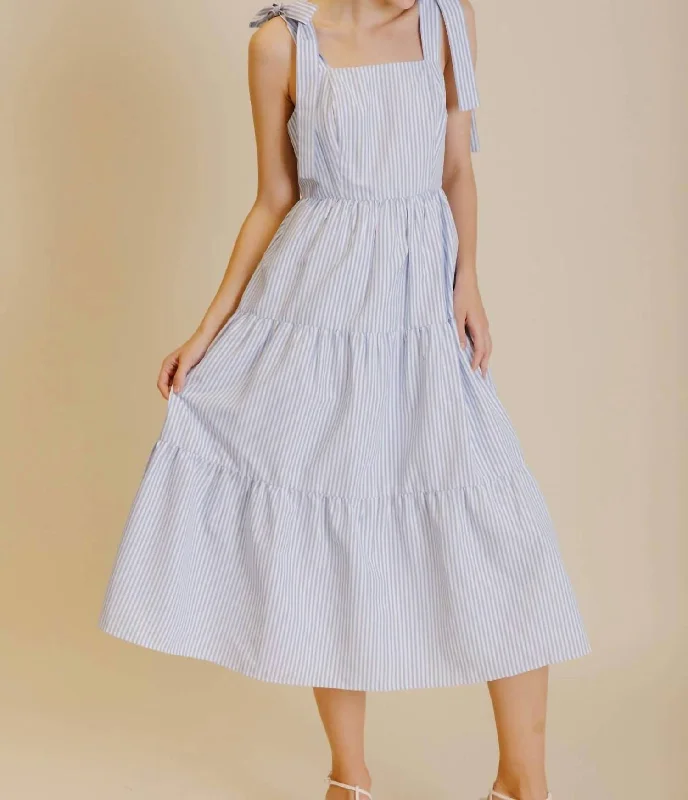 The Best Sale of the Year!Seaside Midi Dress In Blue/white