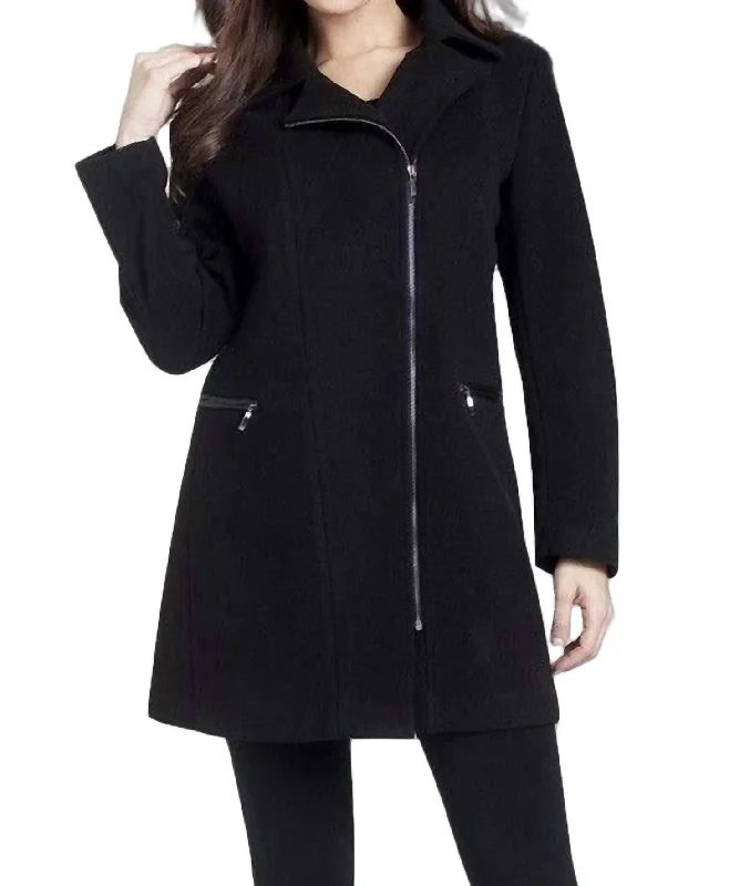 The Sale You’ve Been Waiting For!Side-Zip Car Coat In Black