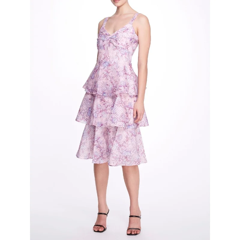 Shop More, Spend Less!Sleeveless Floral 3-Tier Midi Dress