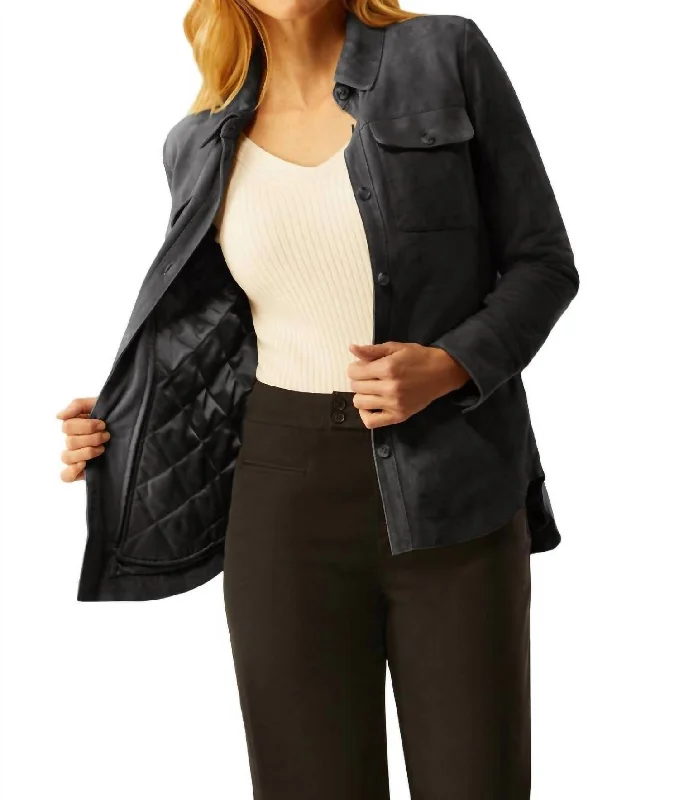 Unbeatable Prices!Suede Shirt Jacket In Ink