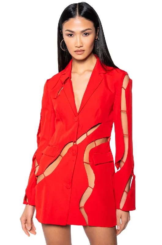 Hottest Discounts of the Year!THE BEST PART CUT OUT BLAZER IN RED