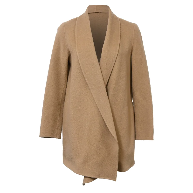 Time to Save Big!Theory Double-Breasted Open Knit Blazer in Brown Wool
