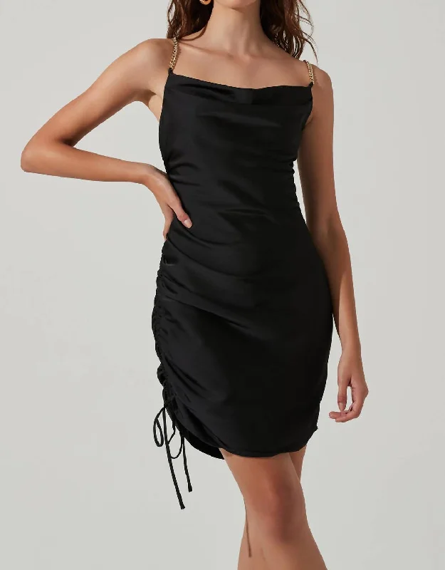 Enjoy Huge Discounts Now!Trista Satin Mini Dress In Black