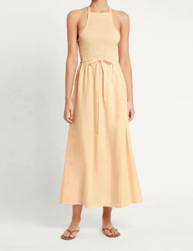 Best Deals Just for You!Valeria Midi Dress In Plain Butter