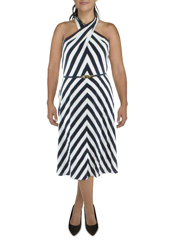 Shop Early, Save Big!Womens Chiffon Striped Midi Dress