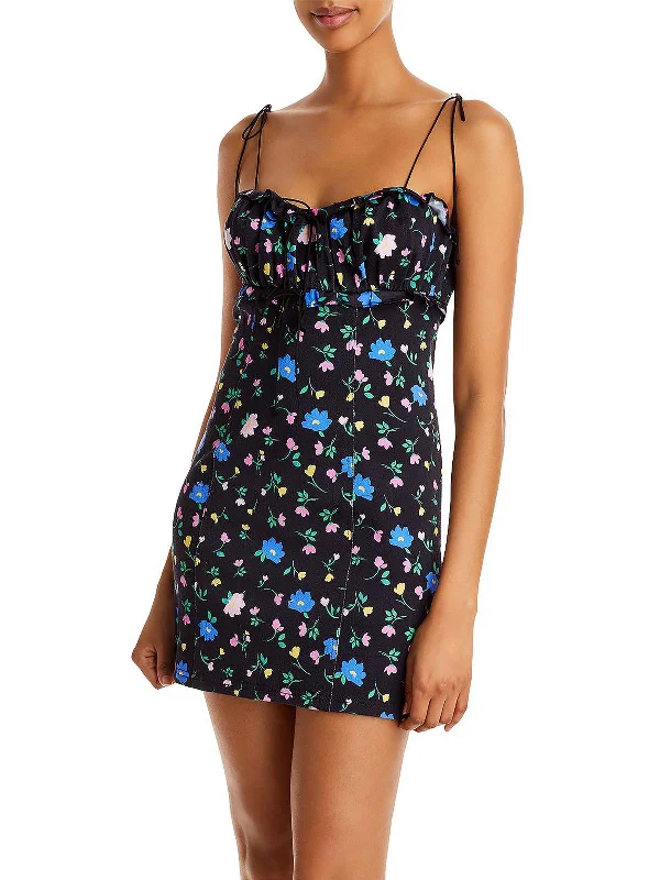 Get the Best for Less!Womens Denim Ruffled Mini Dress
