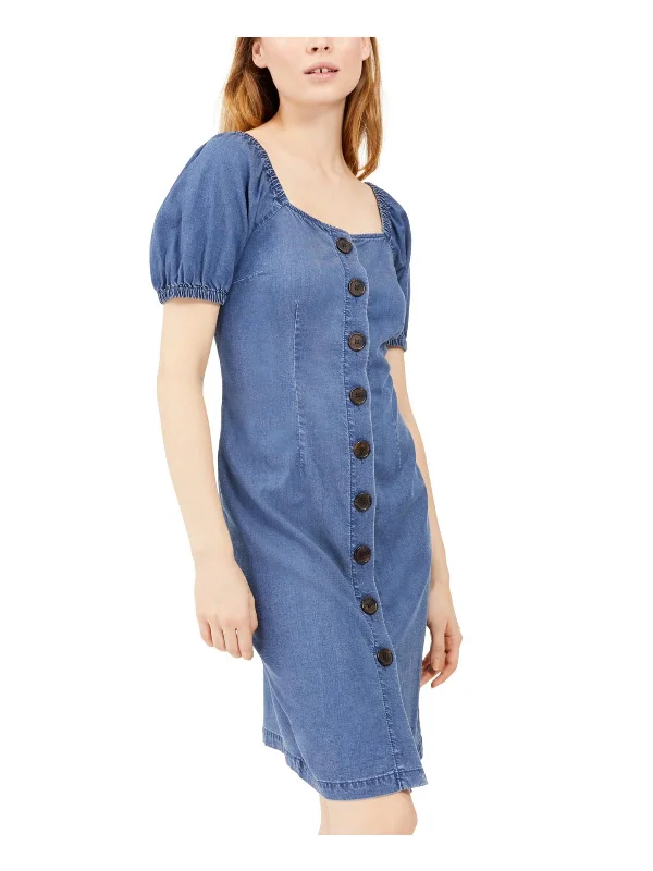 Unbeatable Prices!Womens Denim Square Neck Mini Dress