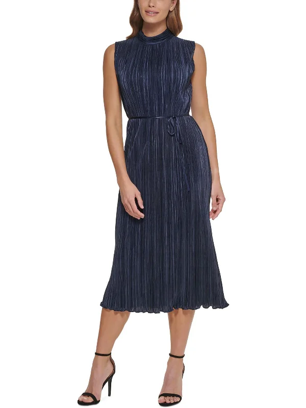 Don't Miss Out!Womens Satin Pleated Midi Dress