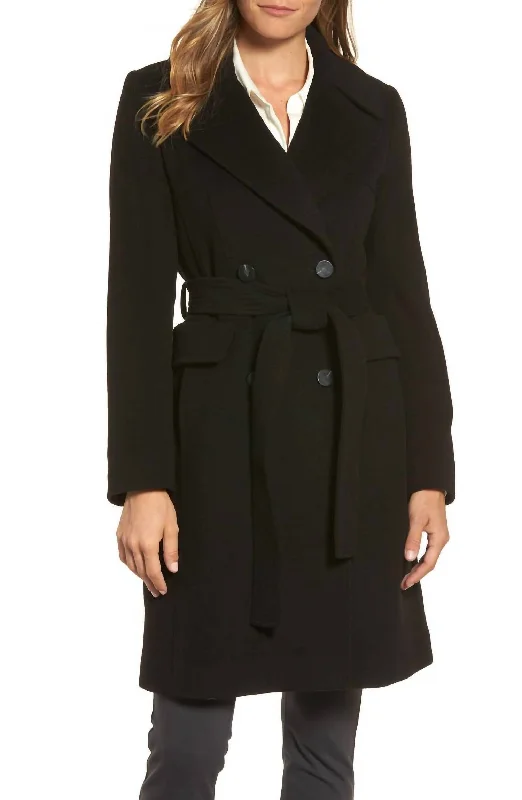 Must-Have Deals Inside!Wool Wrap Coat In Black